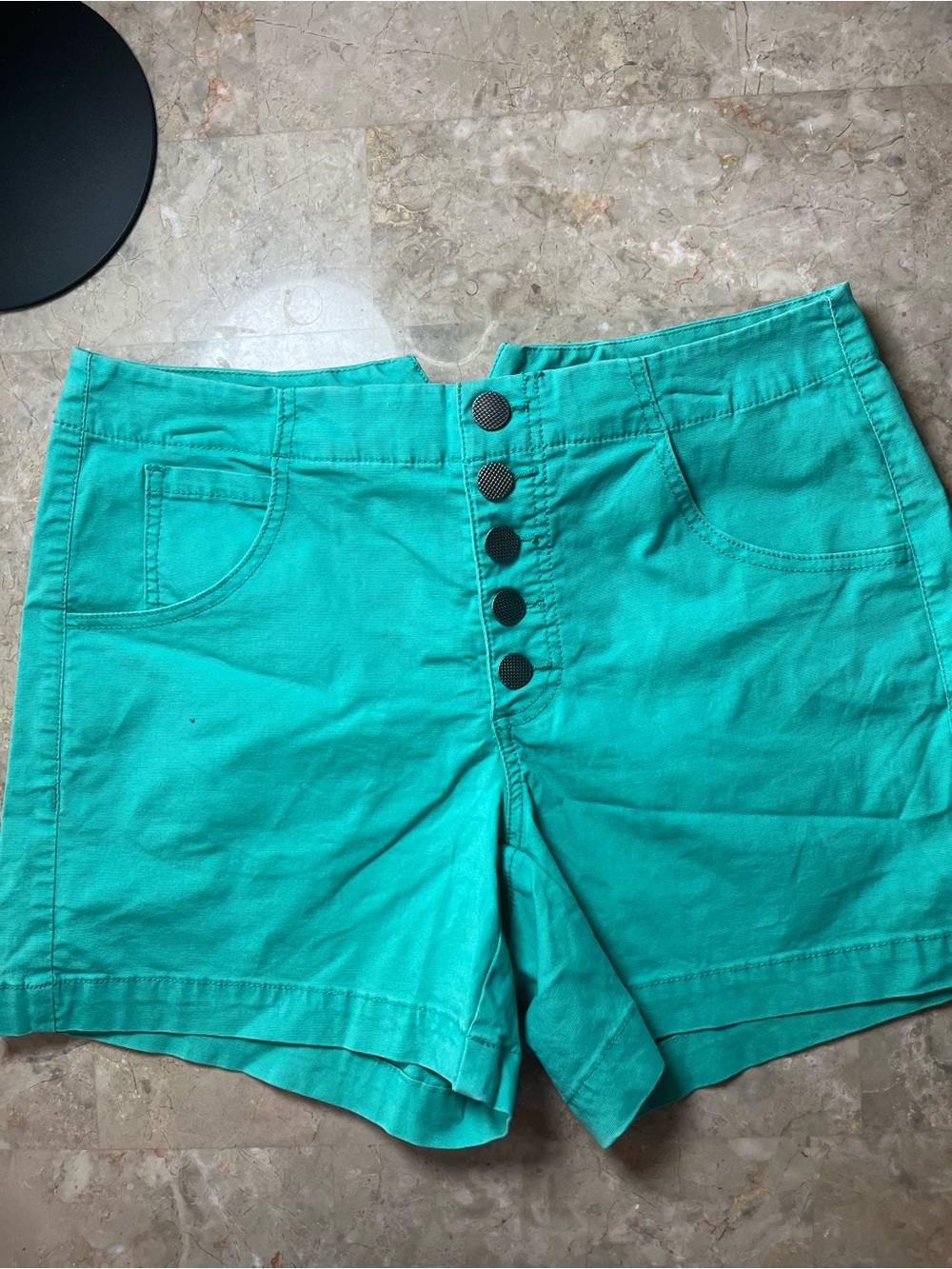 CAbi Teal High-Waist Button-Front Women’s Shorts